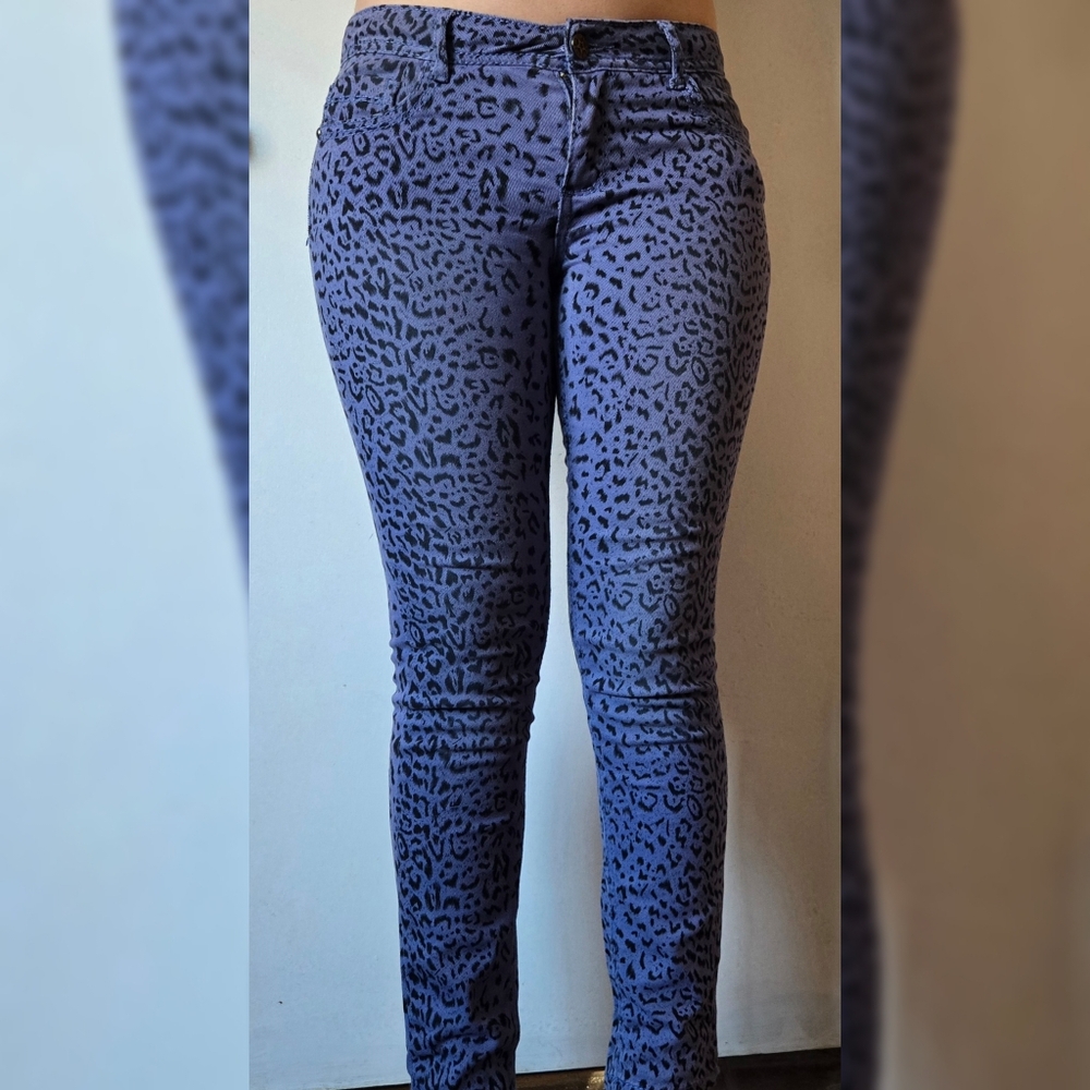 V-Star Black Purple Leopard Print Jeans Sz 12